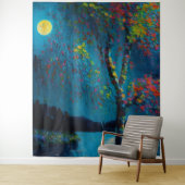 Magischer Moon River Tree im Ölmalstil Wandteppich (Beispiel)