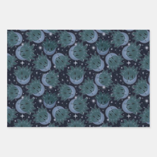 Magischer Moon & Stars Geschenkwrap | Whimsikkosmi Geschenkpapier Set (Vorderseite 3)