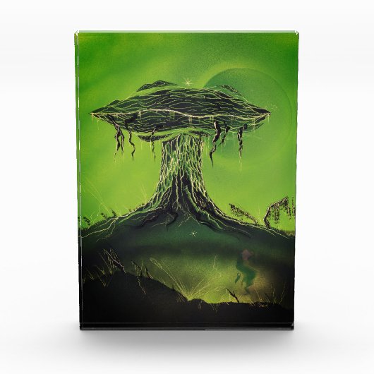 Magischer Morchel-Pilz-Mond Fotoblock (Vorderseite)