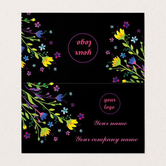 Magischer Nachtgarten Visitenkarten (Außenseite Aufgefaltet)