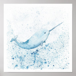 Magischer Narwhal- 12x12 Kunstdrucke Poster