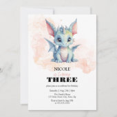 Magischer Niedlicher Baby Dragon Fairytale Geburts Einladung (Vorderseite)