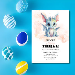 Magischer Niedlicher Baby Dragon Fairytale Geburts Einladung