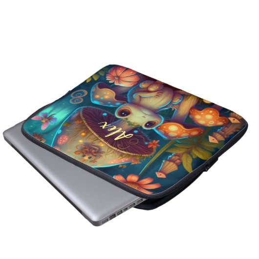 Magischer niedlicher Froschpilz Laptopschutzhülle (Vorne Knopf)