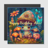 Magischer niedlicher Froschpilz Magnetkarte (Vorne/Hinten)