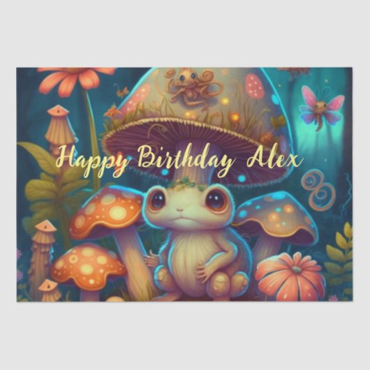 Magischer niedlicher Froschpilz Seidenpapier (Vorderseite)