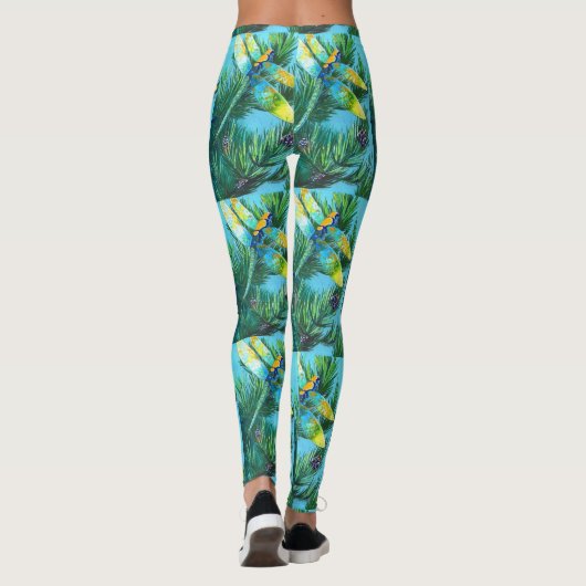 Magischer Niedlicher Libellenbaum Leggings (Rückseite)