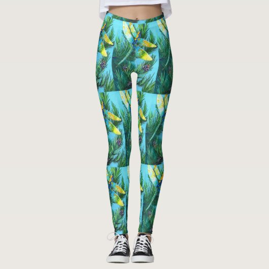 Magischer Niedlicher Libellenbaum Leggings (Vorderseite)