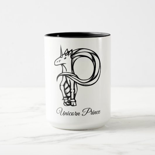 Magischer Niedlicher Monogram P Custom Unicorn Pri Tasse (Zentrum)