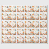 Magischer Orangefarbener Garten - Geburtstag Geschenkpapier (Flach)