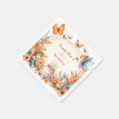 Magischer Orangefarbener Garten - Geburtstag Serviette (Ecke)