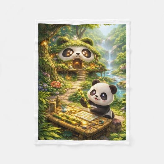Magischer Panda-Wald-Decke Fleecedecke (Vorderseite)