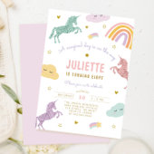 Magischer Pastel Glitzer Einhorn Regenbogen Geburt Einladung