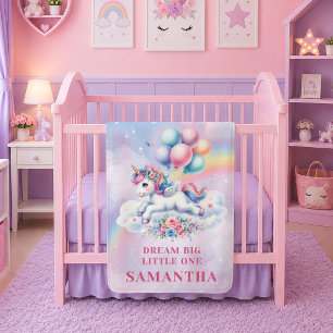 Magischer Pastell-Einhorn-Mädchen-Geburtstags-Baby Fleecedecke