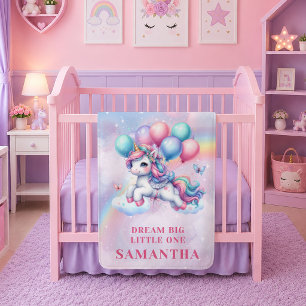 Magischer Pastell-Einhorn-Mädchen-Geburtstags-Baby Fleecedecke