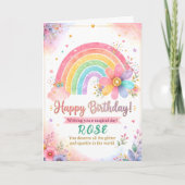 Magischer Pastell-Regenbogen-Geburtstag Karte (Vorderseite)