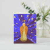 Magischer Pfau Postkarte (Stehend Vorderseite)