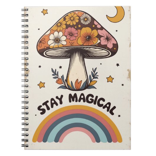 Magischer Pilz Notizbuch | Boho Süßes Journal Notizblock (Vorderseite)