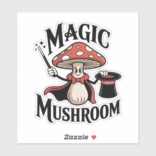 Magischer Pilz-Zauberer Aufkleber (Blatt)