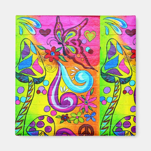 Magischer Pilzschmetterlingsmagnet Magnet (Vorne)