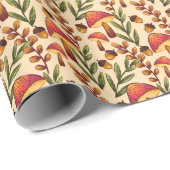 Magischer Pilzwald auf Creme Geschenkpapier (Rolleneckpunkt)