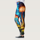 Magischer Pilzwald Mitternacht Leggings (Links)