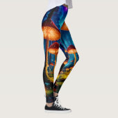 Magischer Pilzwald Mitternacht Leggings (Rechts)
