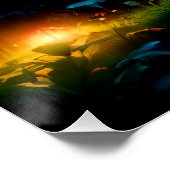 Magischer Pilzwald Mitternacht Poster (Ecke)