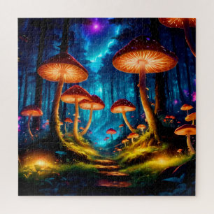 Magischer Pilzwald Mitternacht Puzzle