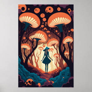 Magischer Pilzwald Poster Trippy Art 5