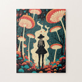 Magischer Pilzwald-Puzzle | Trippy Art Puzzle