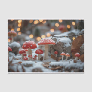 Magischer Pilzwald zur Weihnachtszeit Seidenpapier