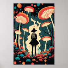 Magischer Pilzwaldposter | Trippy Art 1