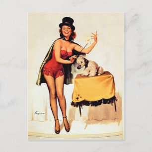 Magischer Pin Up Postkarte