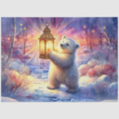 Magischer Polar Bär & Lattern in der Holzlanddekou Seidenpapier (Vorderseite)
