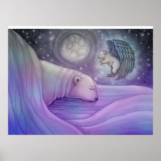 Magischer Polar-Bär und Angel-Poster Poster (Vorne)