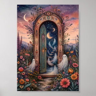 Magischer Portal-Toreingang Whimsical Geist Wildbl Poster