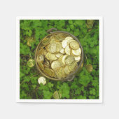 Magischer Pot aus Gold mit Kleeblättern! Serviette (Vorderseite)