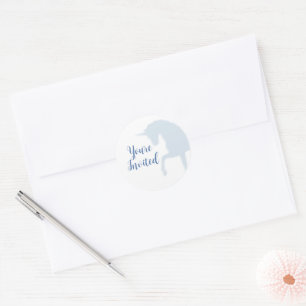 Magischer Prancing Blue Unicoron Umschlag Aufklebe Runder Aufkleber