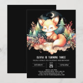 Magischer Printable Fox Geburtstag Einladung (Vorne/Hinten)