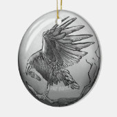 Magischer Rabe  Keramik Ornament (Links)