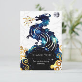 Magischer Radiant Dragon zum Geburtstag Dankeskarte (Stehend Vorderseite)