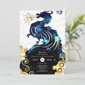 Magischer Radiant Dragon zum Geburtstag Einladung (Stehend Vorderseite)