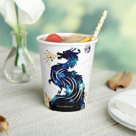 Magischer Radiant Dragon zum Geburtstag Pappbecher