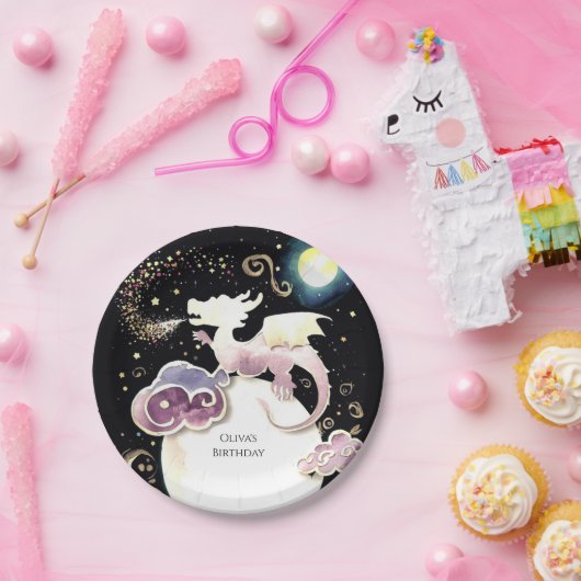 Magischer Radiant Dragon zum Geburtstag Pappteller (Party)