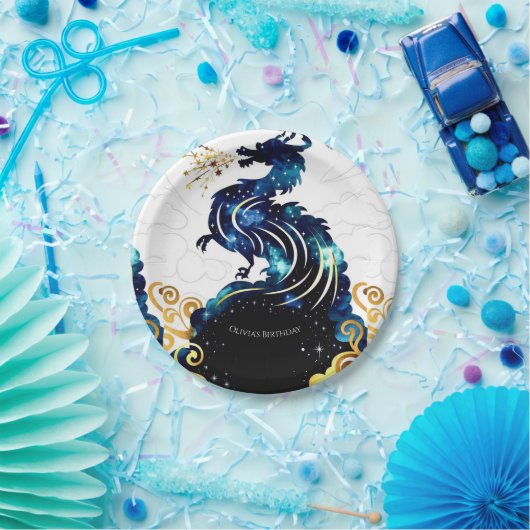 Magischer Radiant Dragon zum Geburtstag Pappteller (Party)