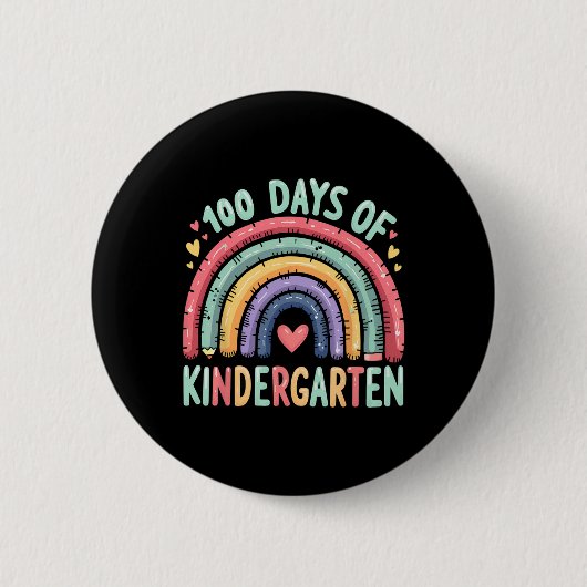 Magischer Regenbogen 100 Tage Kindergartenlehrer 1 Button (Vorderseite)