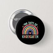 Magischer Regenbogen 100 Tage Kindergartenlehrer 1 Button (Vorne & Hinten)