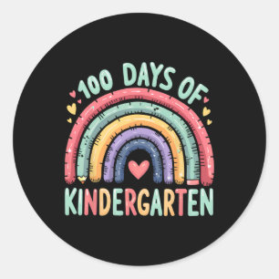 Magischer Regenbogen 100 Tage Kindergartenlehrer 1 Runder Aufkleber