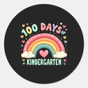 Magischer Regenbogen 100 Tage Kindergartenlehrer Runder Aufkleber